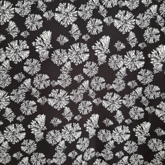 H&M Floral High Neck Mini Dress Flowy Lightweight B&W Sz 6 - Picture 7 of 15